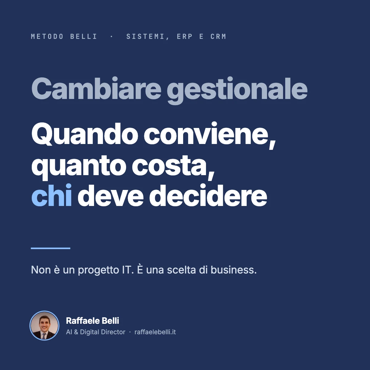 Cambiare gestionale: quando conviene, quanto costa, chi deve decidere