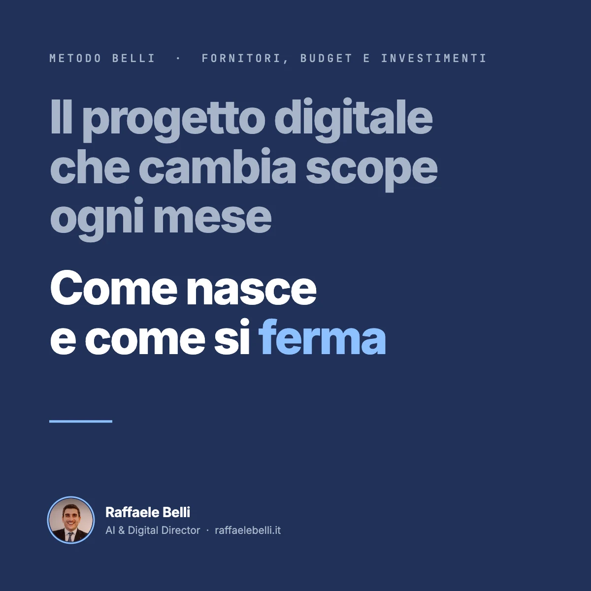 Il progetto digitale che cambia scope ogni mese: come nasce e come si ferma