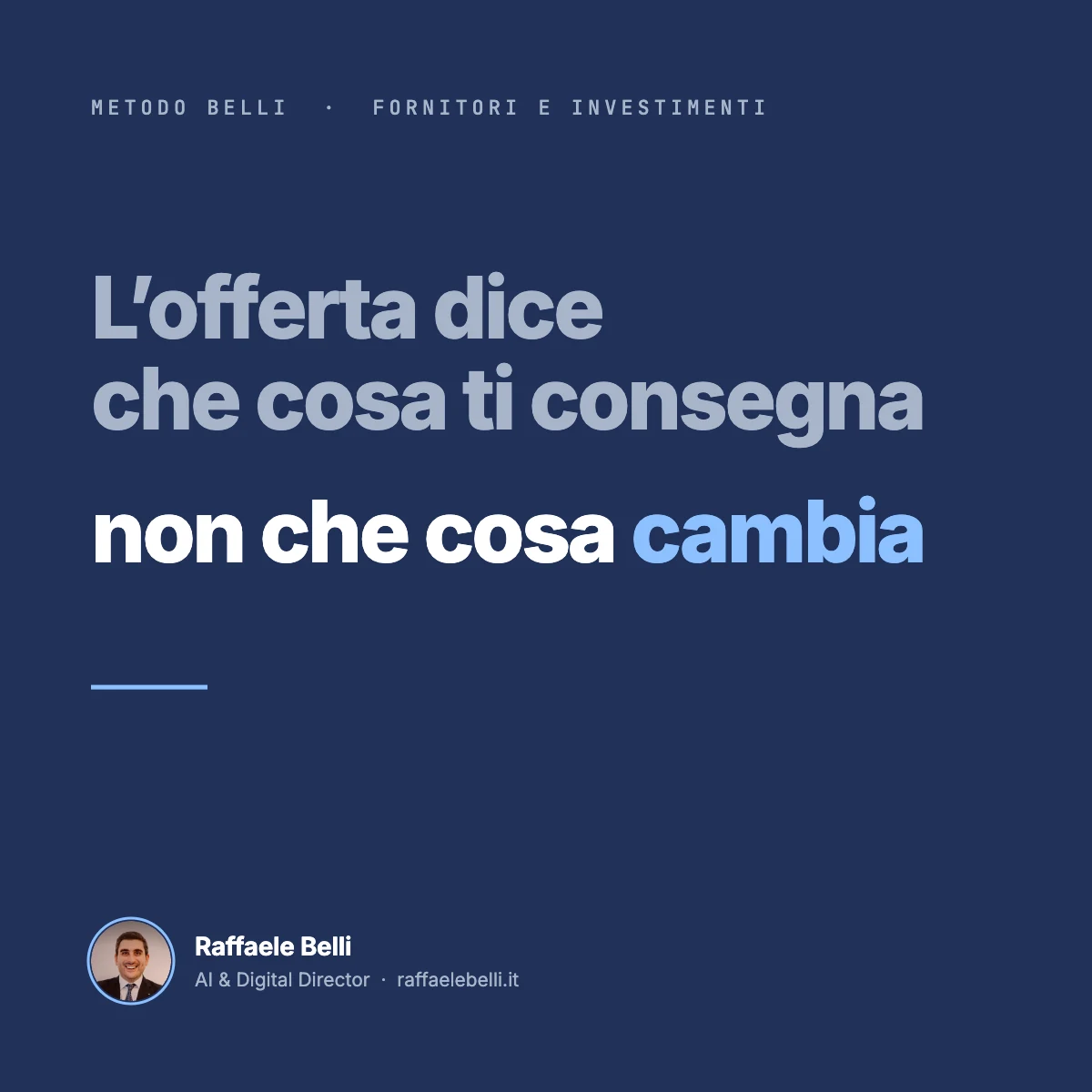 L’offerta di un fornitore di intelligenza artificiale dice che cosa ti consegna, non che cosa cambia in azienda